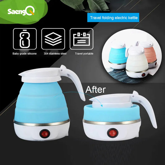 Portable Travel Folding Leakproof Stainless Steel Silicone kettle