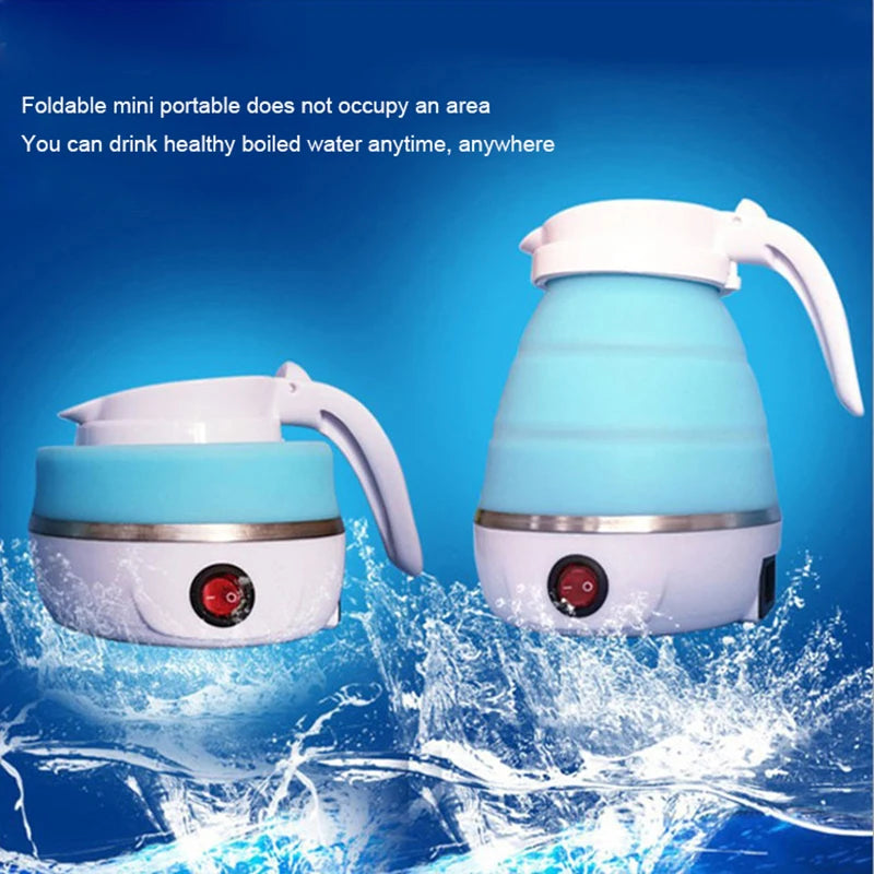 Portable Travel Folding Leakproof Stainless Steel Silicone kettle