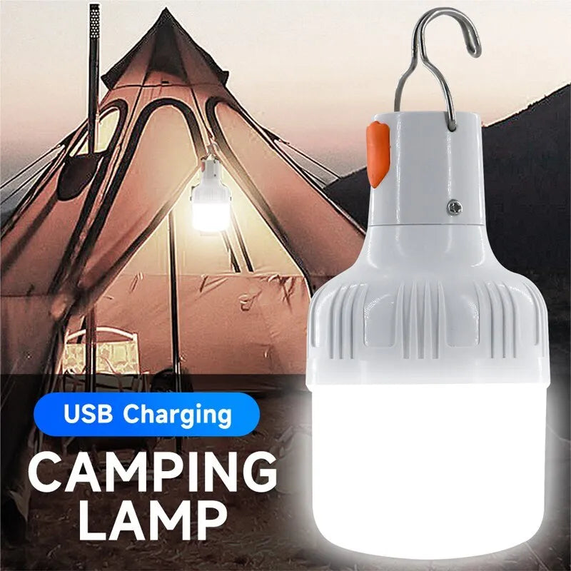 LED Outdoor Camping USB Rechargeable Lantern Lamp Bulbs