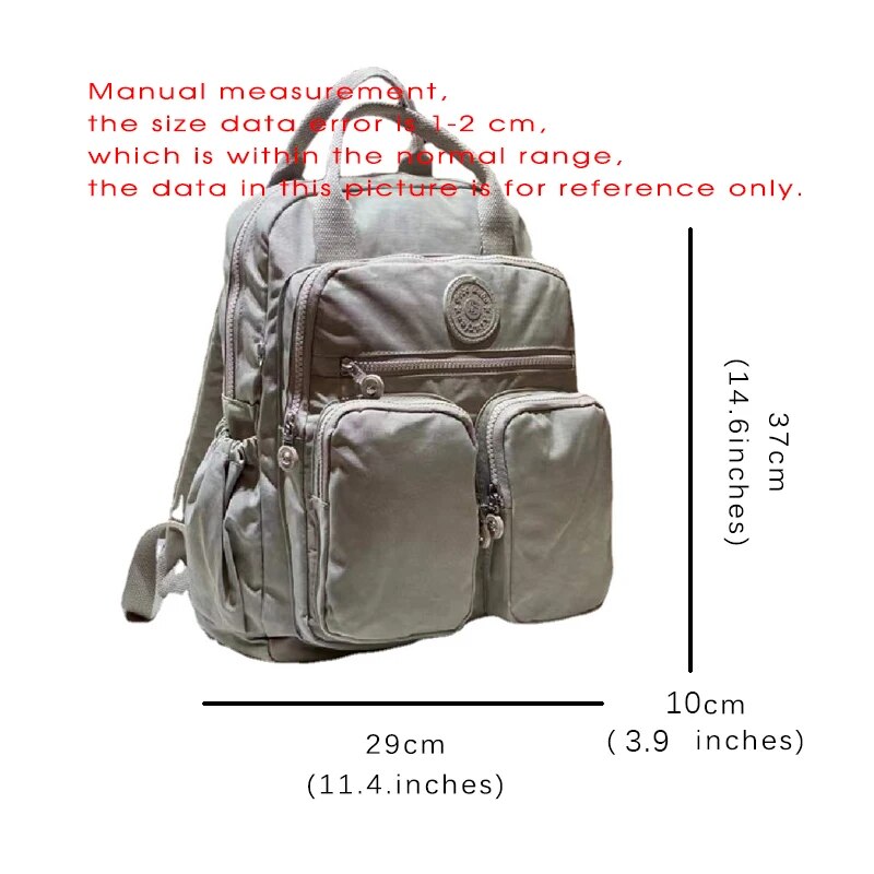 Multi-pocket Travel Women Backpack Waterproof Nylon bag USB Charging