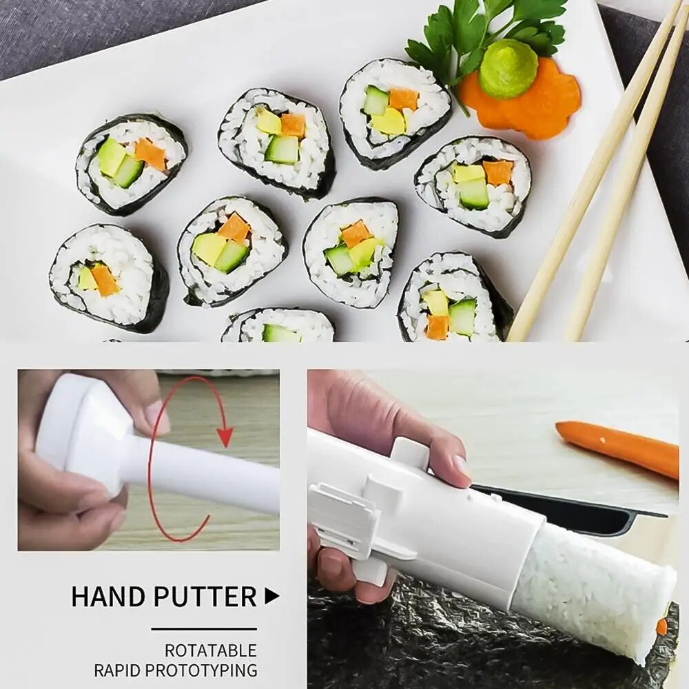 Quick Sushi Maker Rice Vegetable Meat Roller Machine Set