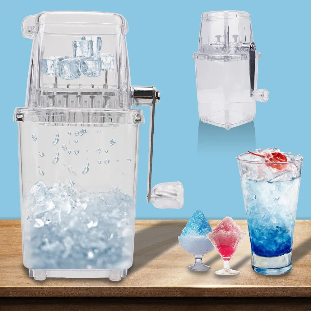 Multi-function Hand Shaved Ice Machine Manual Ice Crusher Snow Cone Maker